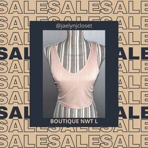 Blush Pink Ribbed Flattering Tank — FINAL SALE PRICE